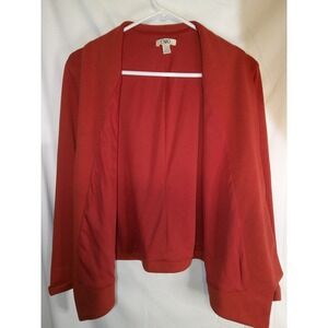 Cato Womens Blazer Jacket XL Rust Red Open‎ Front Career Casual